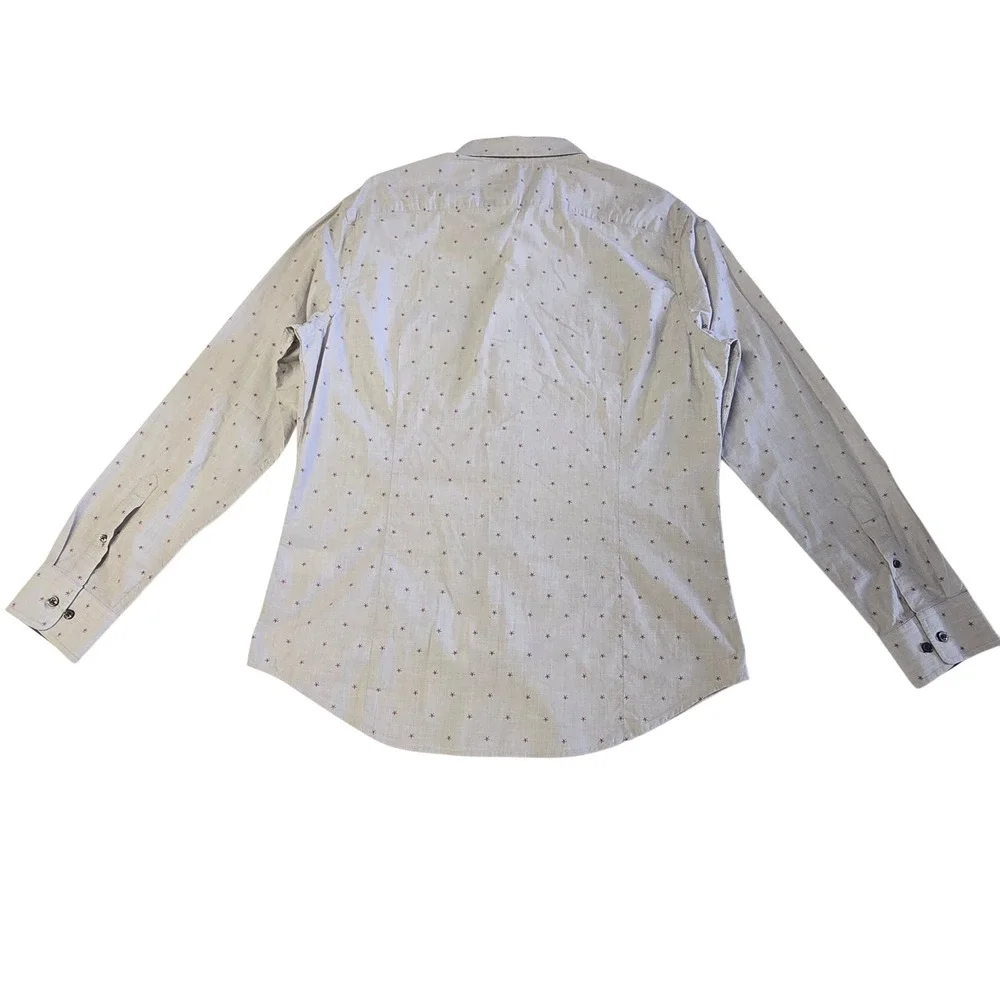 Banana Republic Mens Soft Wash Slim Fit Floral Print Button Down Shirt Gray L